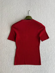 GUCCI SHORT-SLEEVE KNIT TOP 242808