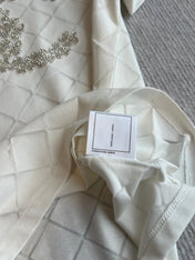 CHANEL WHITE SHORT-SLEEVE EMBELLISHED T-SHIRT