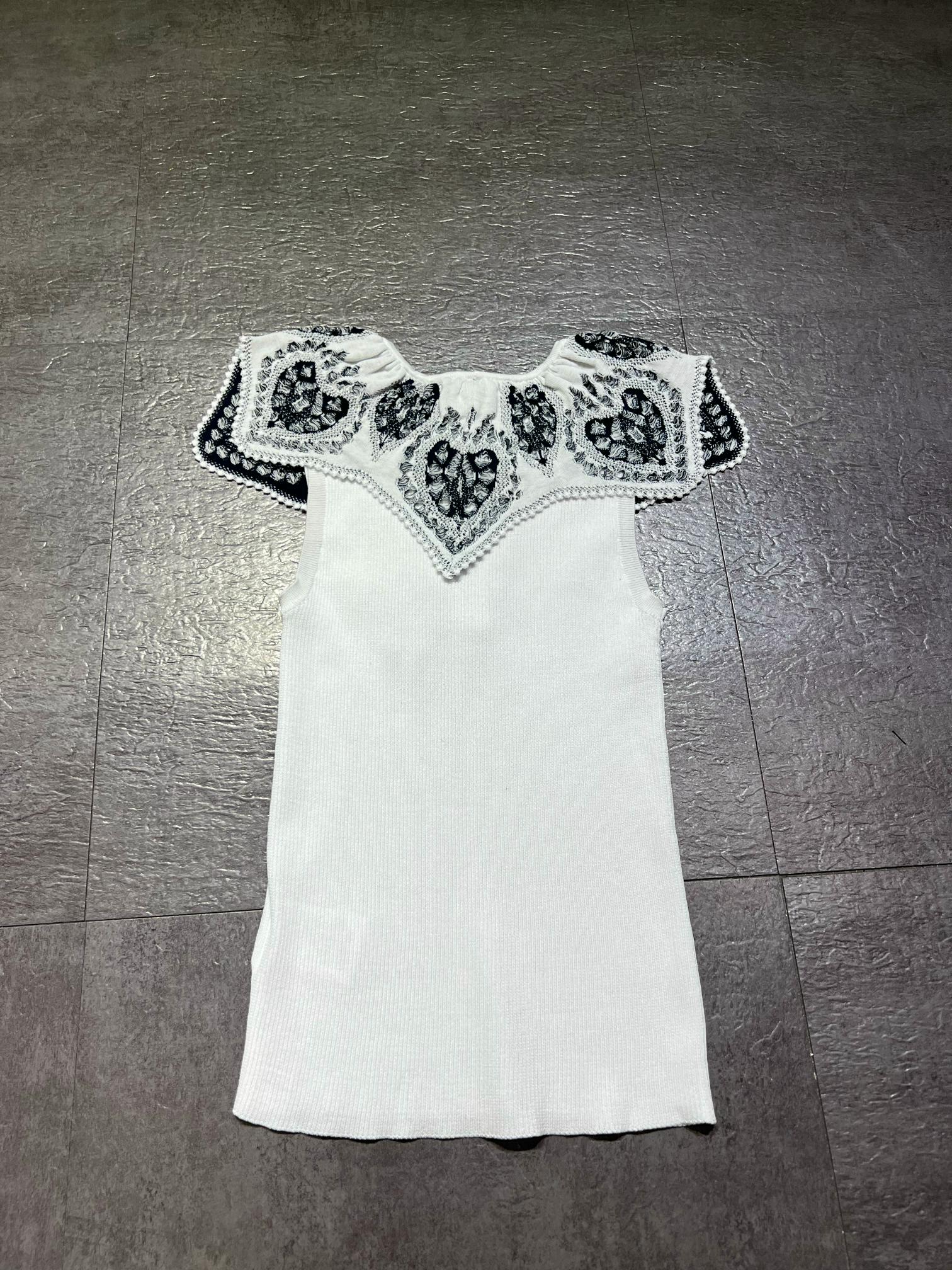 DIOR 26S LACE-COLLAR KNIT TOP 1382