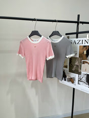 CHANEL SHORT-SLEEVE KNIT SWEATER 259270