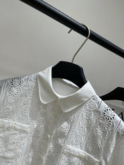 CELINE SHORT SLEEVE CUT-OUT SHIRT 273109
