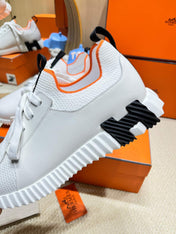 DEPART SLIP-ON SNEAKER IN WHITE KNIT AND CALFSKIN