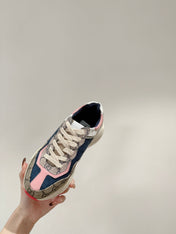 GG RHYTON TRAINER LIGHT BROWN AND PINK CALFSKIN