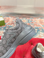GG RHYTON TRAINER GRAY CALFSKIN