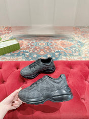 GG RHYTON TRAINER CHARCOAL CALFSKIN