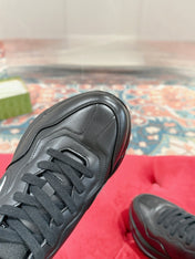GG RHYTON TRAINER BLACK CALFSKIN WITH WHITE LOGO
