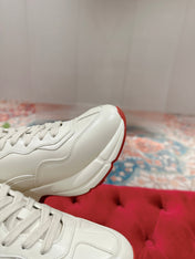 GG RHYTON TRAINER WHITE CALFSKIN WITH DOREMON MOTIF