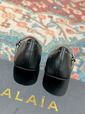 ALAIA MARY JANE IN BLACK LAMBSKIN WITH SILVER HARDWARE