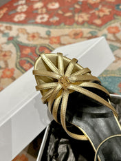 TRIOMPHE SANDAL 85 MM IN GOLD LAMBSKIN