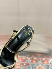 TRIOMPHE SANDAL 85 MM IN GOLD LAMBSKIN