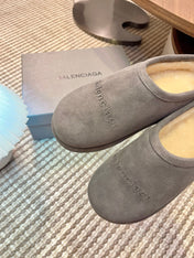BALENCIAGA 25S AURALEE SLIP-ON 25 MM IN GREY SUEDE