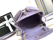 CHANEL 25S BACKPACK 21 CM IN PURPLE LAMBSKIN