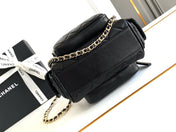 CHANEL 25S CAMERA BAG 23 IN BLACK LAMBSKIN WITH GOLD HARDWARE