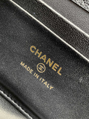 CHANEL 25S KELLY BAG 18 IN BLACK CAVIAR LEATHER WITH GOLD HARDWARE