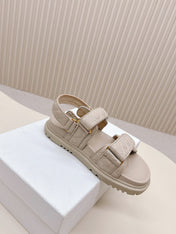 DIOR BACK-STRAP SANDALS 25S IN LIGHT BEIGE CALFSKIN
