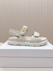 DIOR BACK-STRAP SANDALS 25S IN CREAM WHITE CALFSKIN