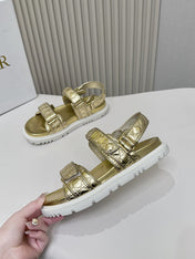 DIOR BACK-STRAP SANDALS 25S IN GOLD CALFSKIN