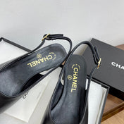 HIGH SLINGBACKS BLACK CALFSKIN