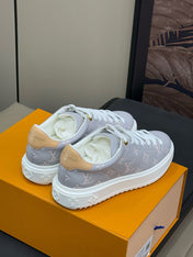 TIME OUT SNEAKER IN COOL GRAY EMBOSSED MONOGRAM CALFSKIN