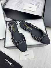 CC SLINGBACK 25S 25 MM IN BLACK TWEED AND FABRIC