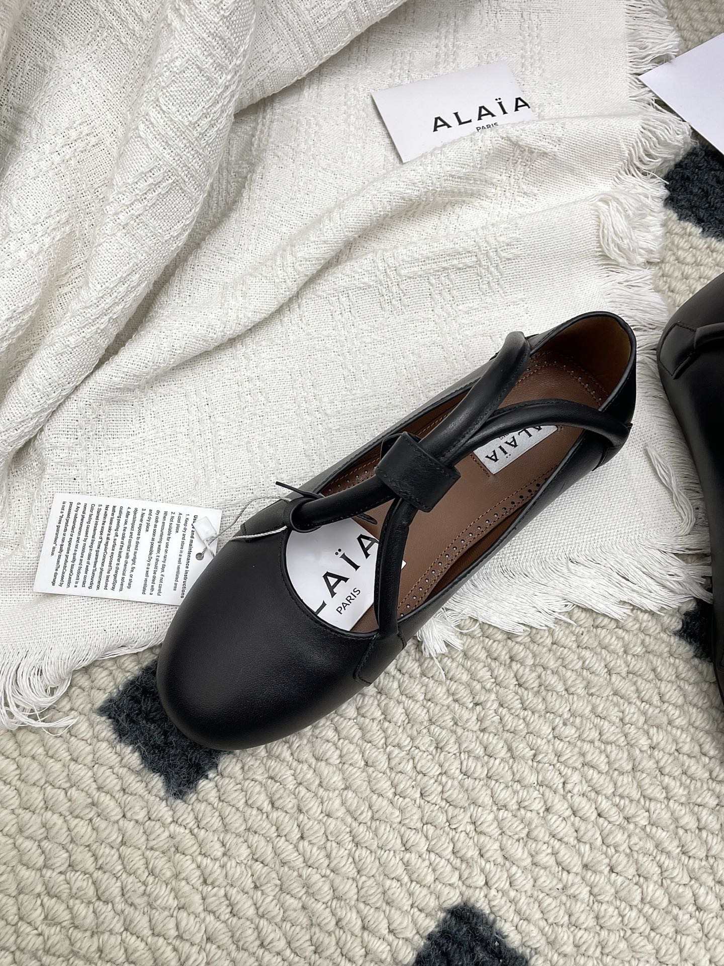ALAIA 26S BALLET TECKEL IN BLACK CALFSKIN