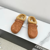 ALAIA 26S MULE IN BROWN SUEDE AND WOOL