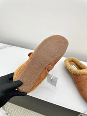 ALAIA 26S MULE IN BROWN SUEDE AND WOOL