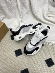 LOEWE 26S CLOUDSOLO SNEAKERS IN WHITE AND BLACK AND GRAY RECYCLED POLYESTER
