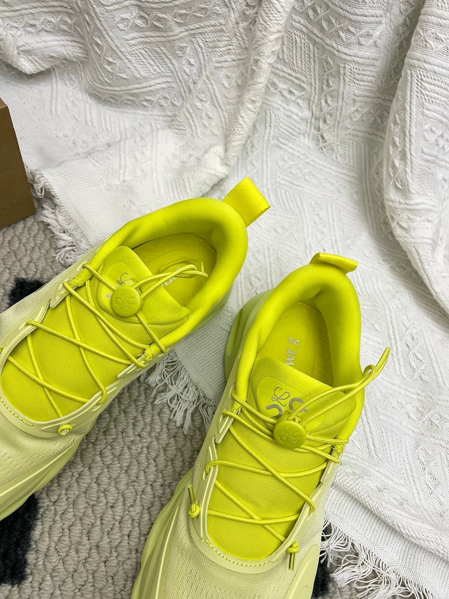 LOEWE 26S CLOUDSOLO SNEAKERS IN LIME YELLOW RECYCLED POLYESTER