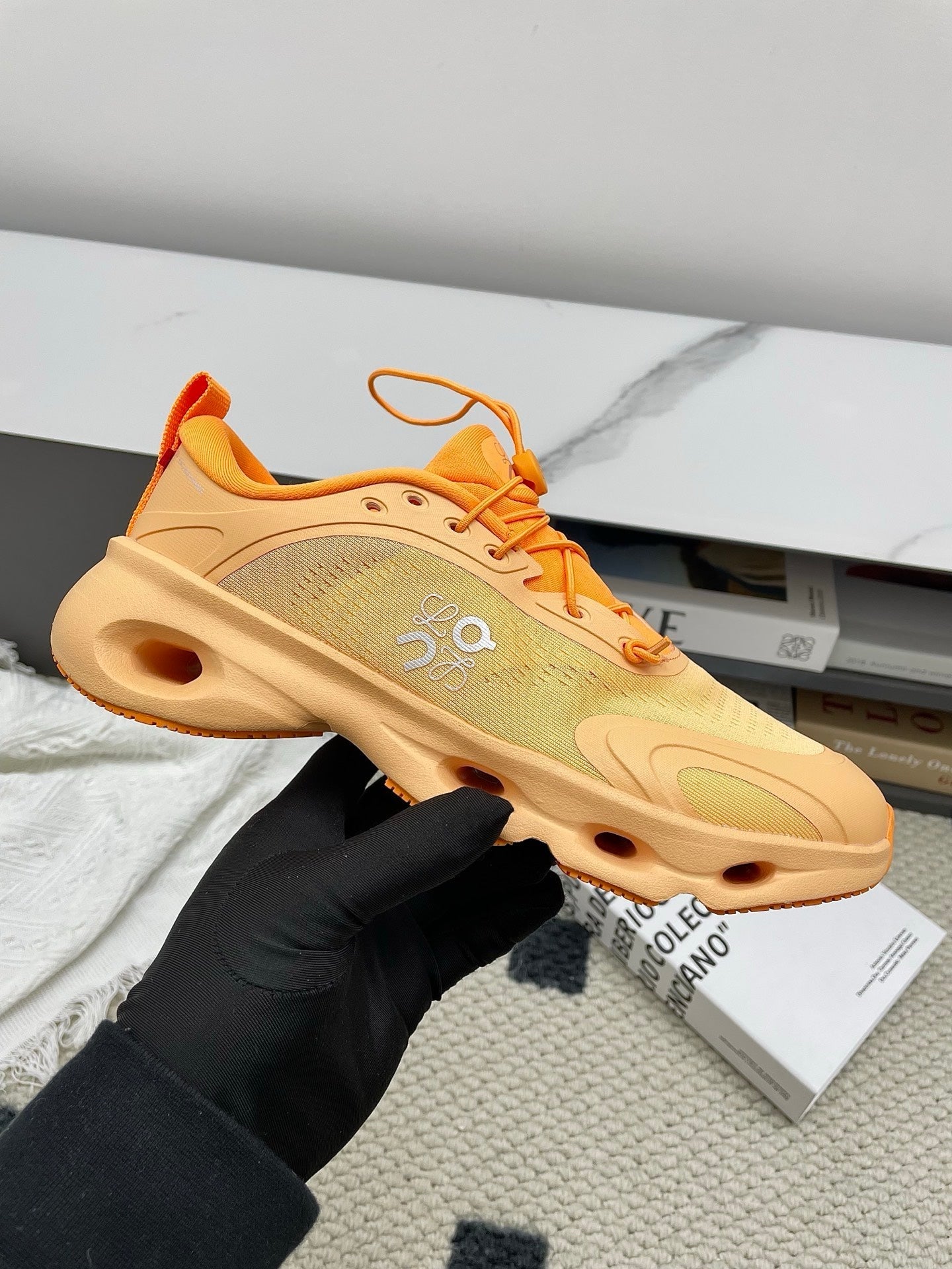 LOEWE 26S CLOUDSOLO SNEAKERS IN ORANGE RECYCLED POLYESTER
