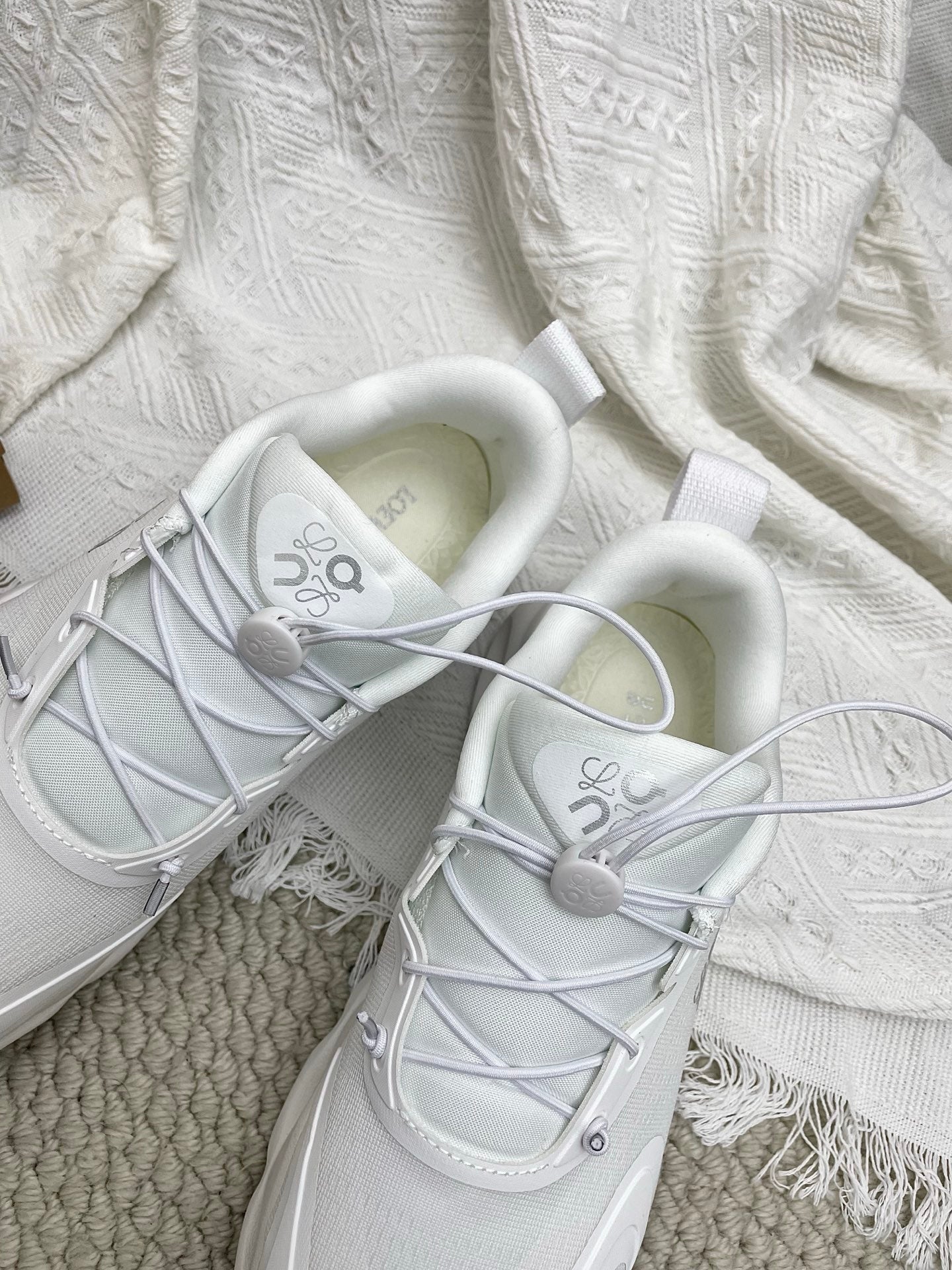 LOEWE 26S CLOUDSOLO SNEAKERS IN WHITE RECYCLED POLYESTER