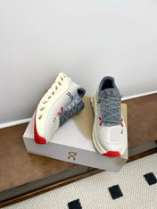 LOEWE 26S CLOUDTILT SNEAKER IN DARK GRAY AND WHITE RECYCLED POLYESTER