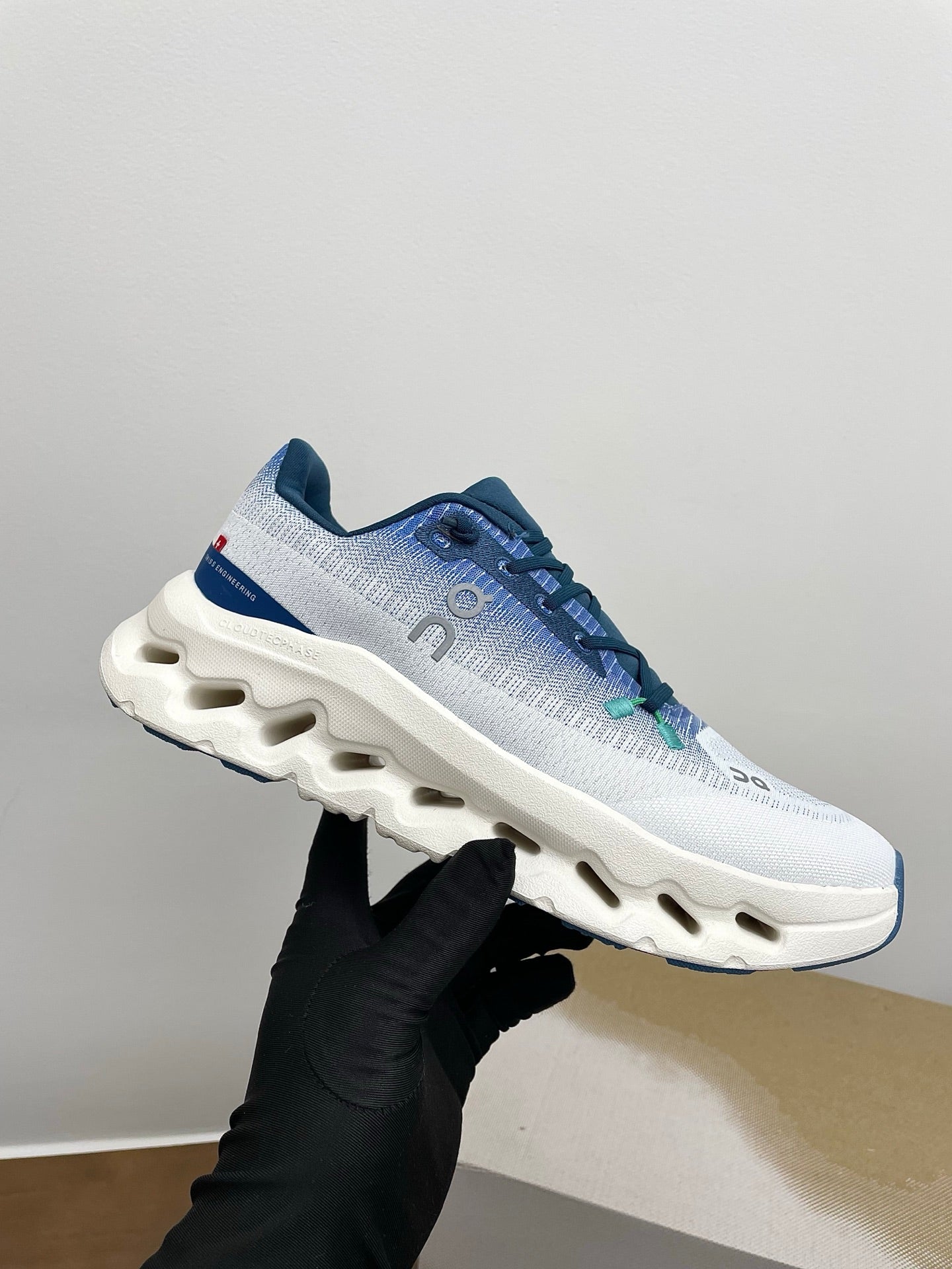 LOEWE 26S CLOUDTILT SNEAKER IN BLUE IVORY RECYCLED POLYESTER