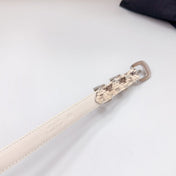 Small Western Belt 18mm Black White Crocodile Embossed Calfskin Shw
