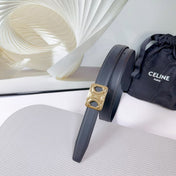 CL MEDIUM 25MM REVERSIBLE FRAMED TRIOMPHE BELT BLACK CALFSKIN LIGHT GOLD HARDWARE