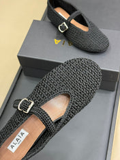 HANDWOVEN BALLET FLAT BLACK