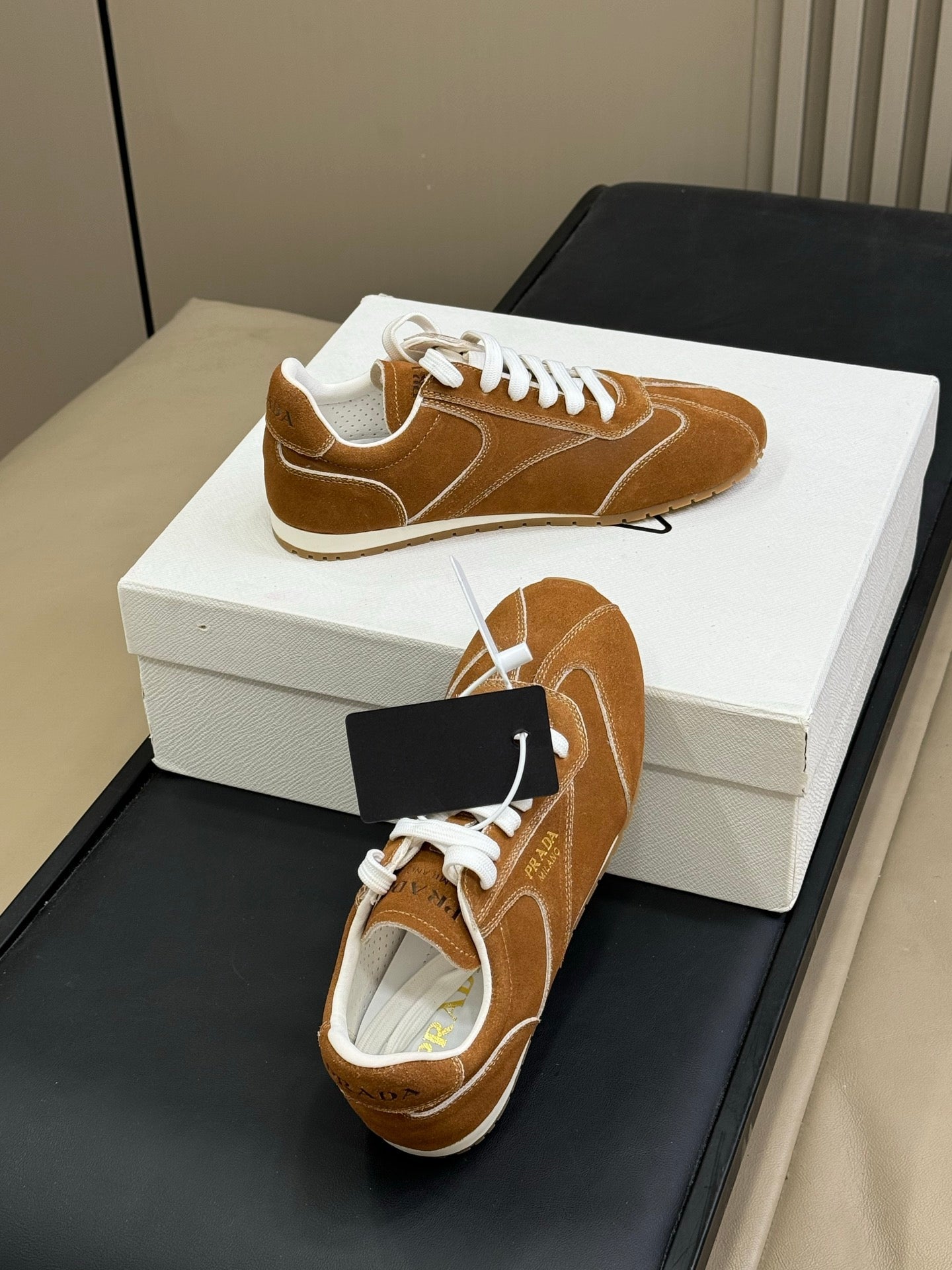 PRADA 25S SNEAKER IN BROWN SUEDE STYLE 8
