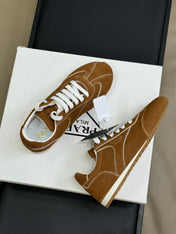 PRADA 25S SNEAKER IN BROWN SUEDE STYLE 8