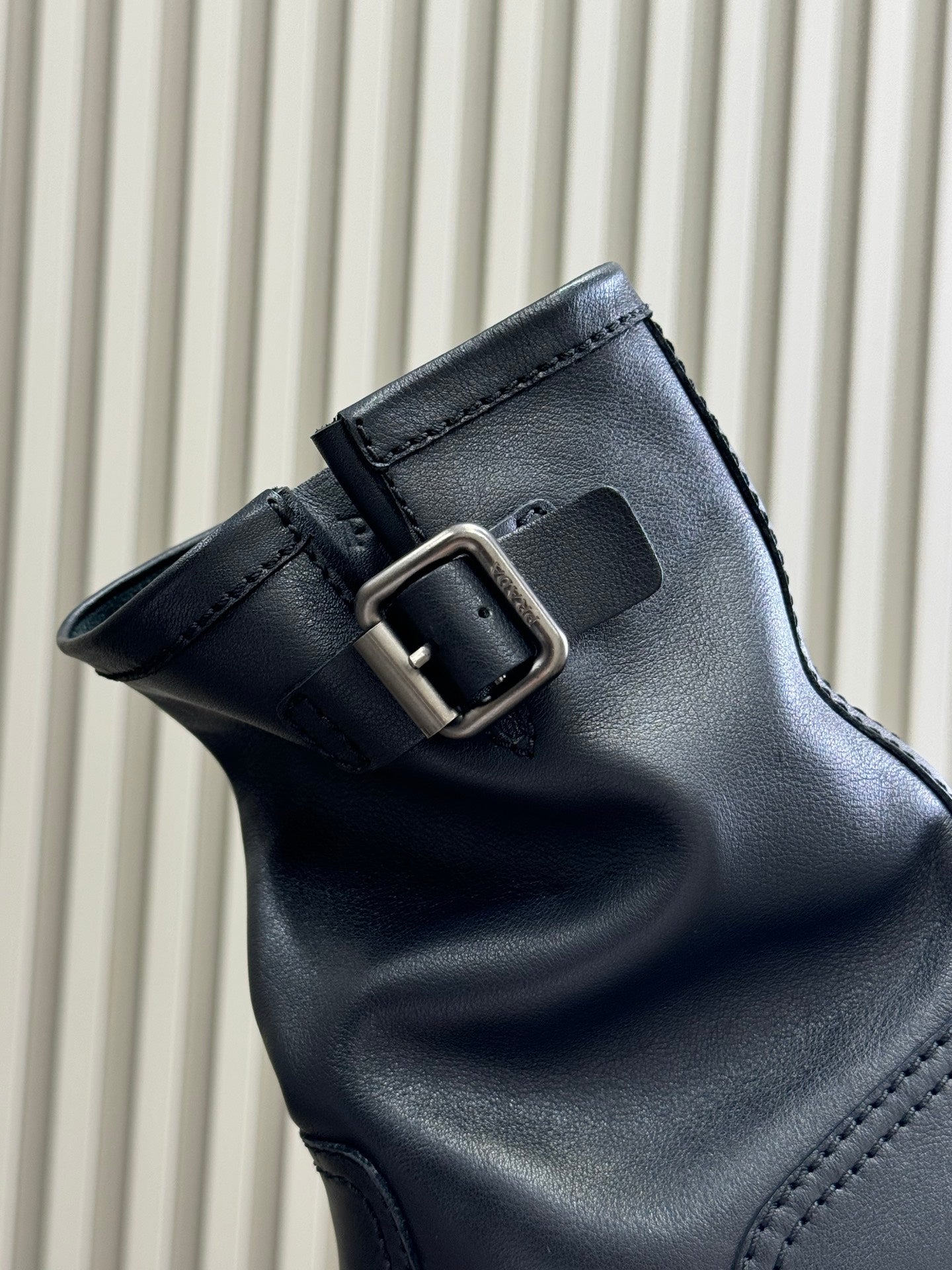 PRADA 25S ANKLE BOOTS IN DARK BLACK BROWN CALFSKIN