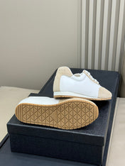 PRADA 25S SNEAKER IN WHITE MIX DARK BEIGE SUEDE STYLE 2
