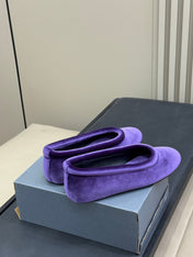 ALAIA 25S BALLET FLATS IN PURPLE VELVET