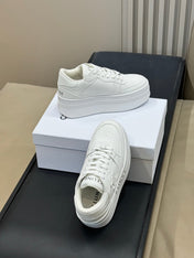 CELINE 26S WEDGE SNEAKERS IN WHITE CALFSKIN