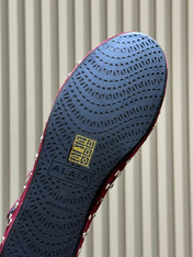 ALAIA 26S CROSS-STRAP FLATS IN DARK RED SUEDE WITH SILVER HARDWARE