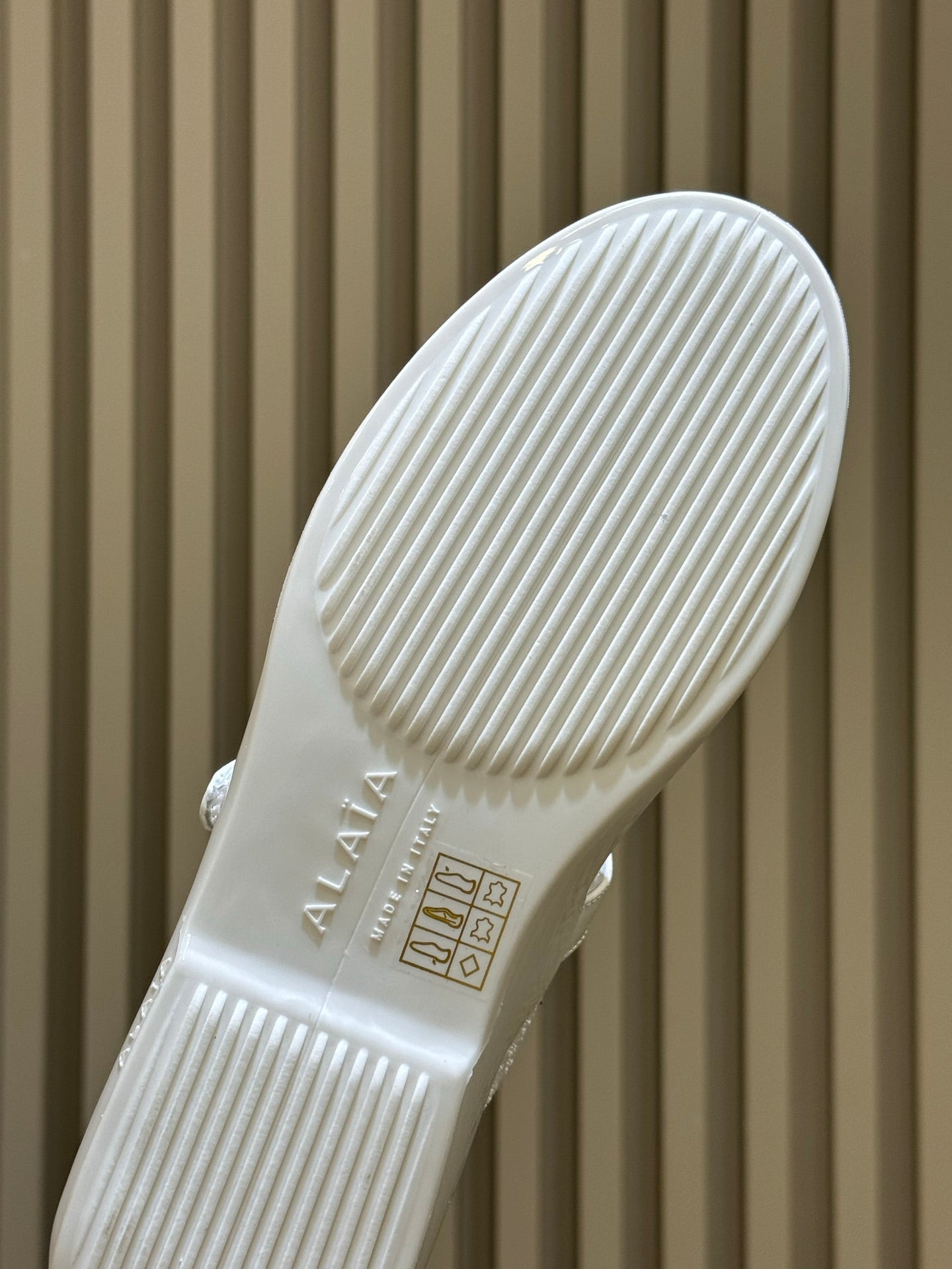 ALAIA 26S MARY JANE BALLET FLATS IN WHITE MESH AND GLOSSY CALFSKIN