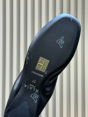 ALAIA 26S KNIT BALLET FLATS IN BLACK LAMBSKIN