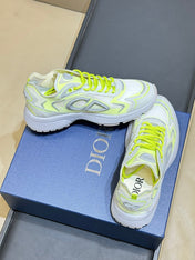 DIOR 26S B30 COUNTDOWN TECH SNEAKER IN GRAY AND GREEN TECHNICAL FABRIC AND SUEDE