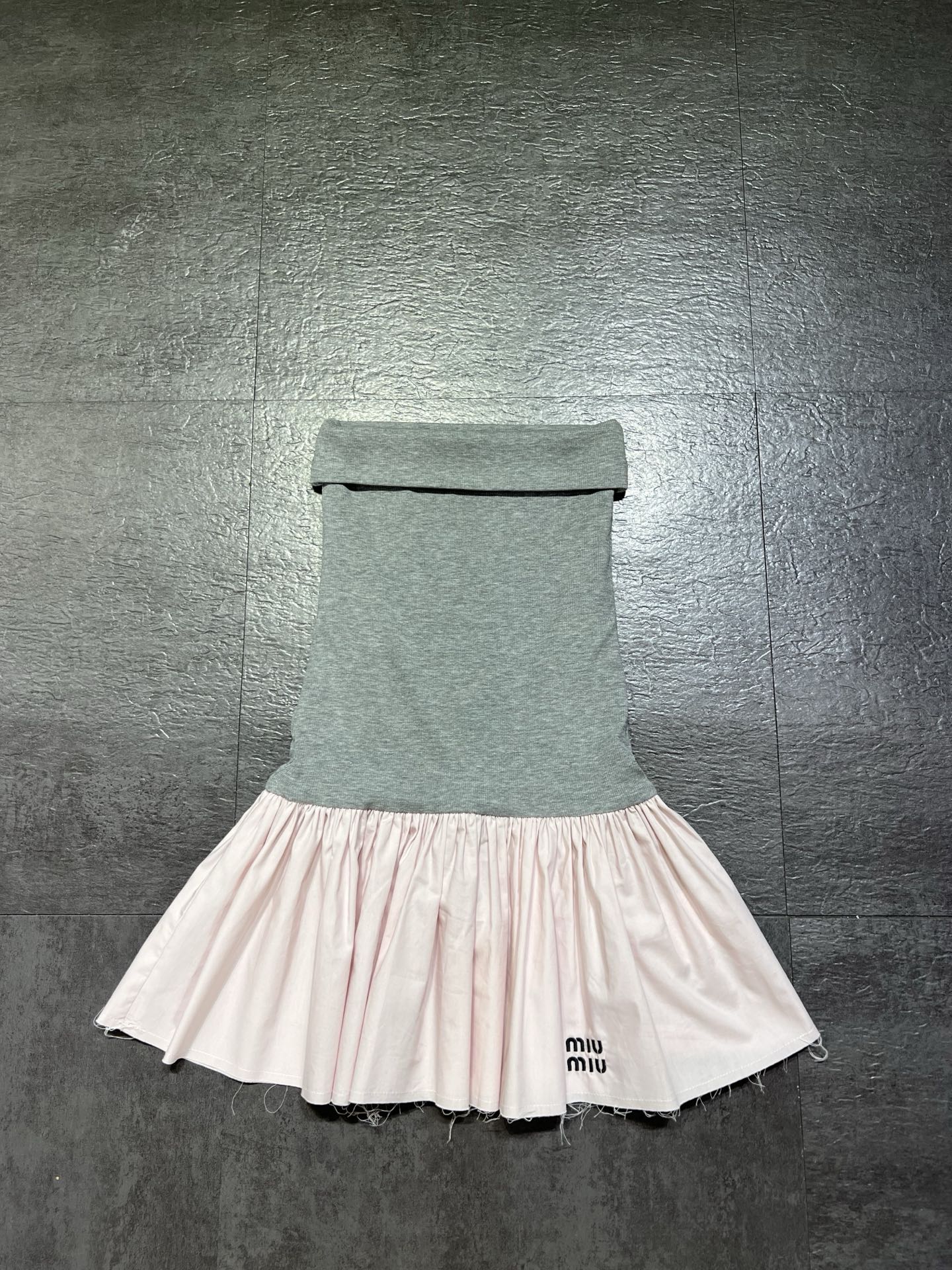 MIUMIU 26S STRAPLESS DROP WAIST MINI DRESS 1207