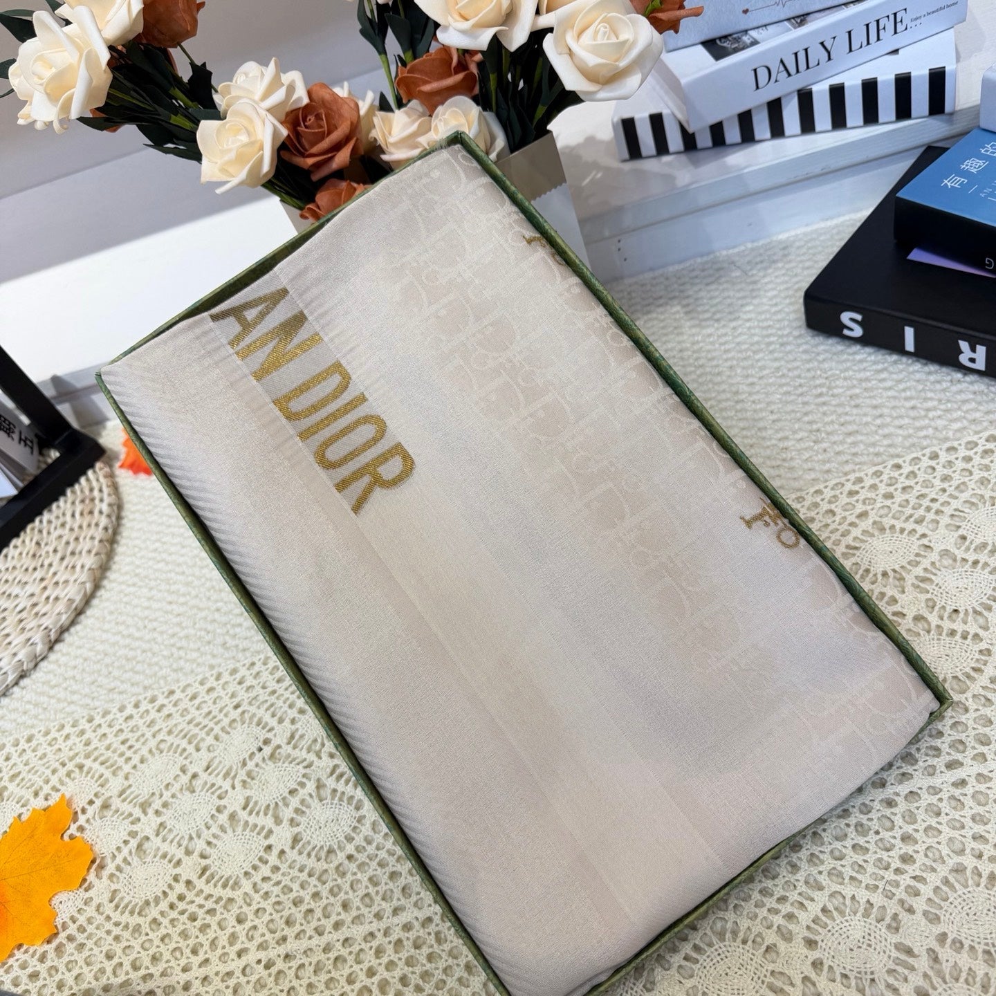 DIOR 26S SCARF 140CM IN SILK & CASHMERE 281267