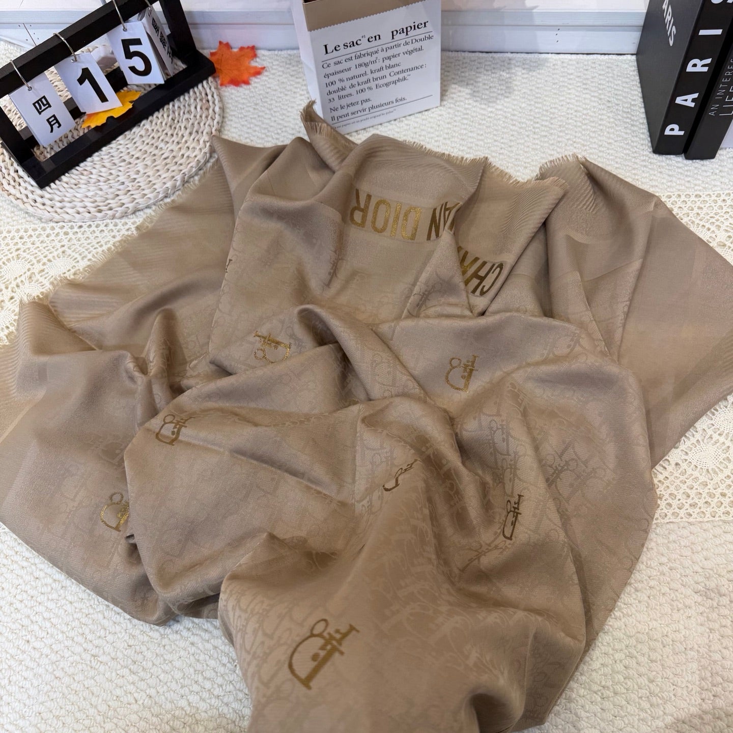 DIOR 26S SCARF 140CM IN SILK & CASHMERE 281271