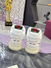 GUCCI 26S SNEAKER IN WHITE AND RED CALFSKIN